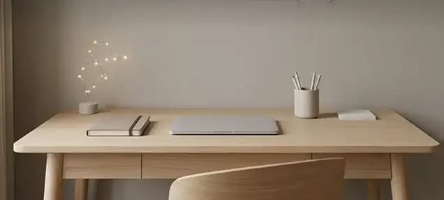 Espace de travail épuré et lumineux