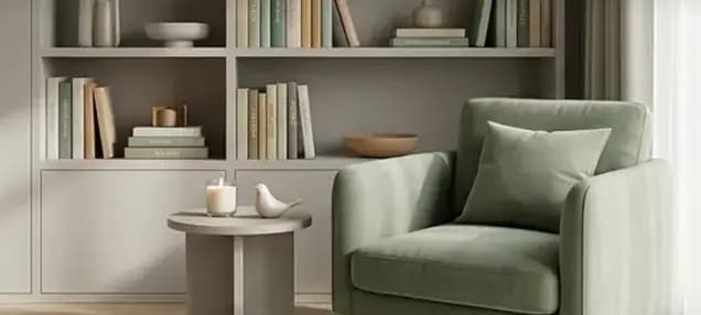 Fauteuil confortable dans un salon serein